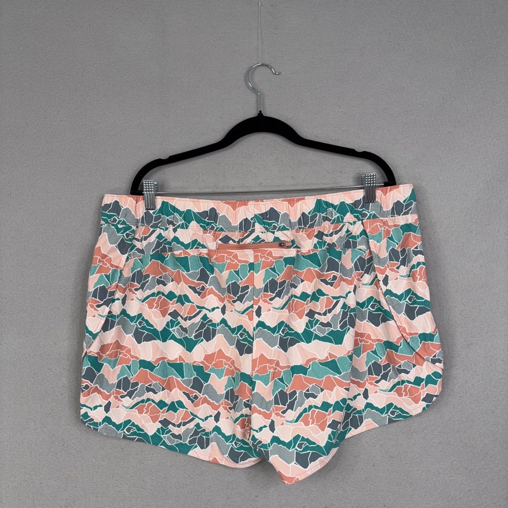 The North Face Shorts Women XXL Pink Multi Mountain Print Active Hiking Gorpcore - Picture 6 of 8